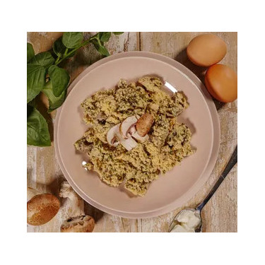 Rührei mit Feta, Spinat und Champignons - Segelproviant