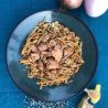 Teriyaki-Hühnchen und chinesische Nudeln