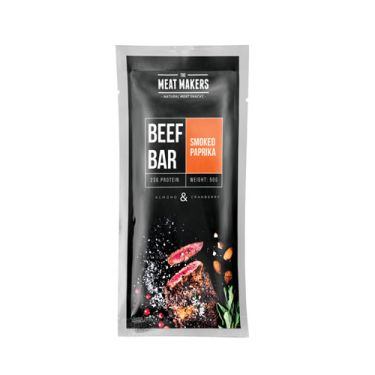 Beef bar - Getrocknetes Rindfleisch mit geräuchertem Paprika, Mandeln und Cranberries - 50 g